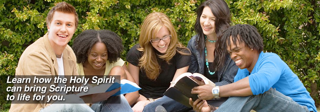 Learn how the Holy Spirit can bring Scripture to life for you. Small group of people enjoying a bible study.